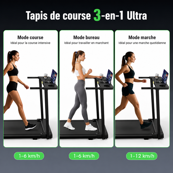 StepDesk Pro — Tapis de marche pliable sous-bureau