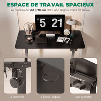 Bureau assis-debout électrique StepDesk — 140 × 70 cm, hauteur 72-116 cm — vue 3