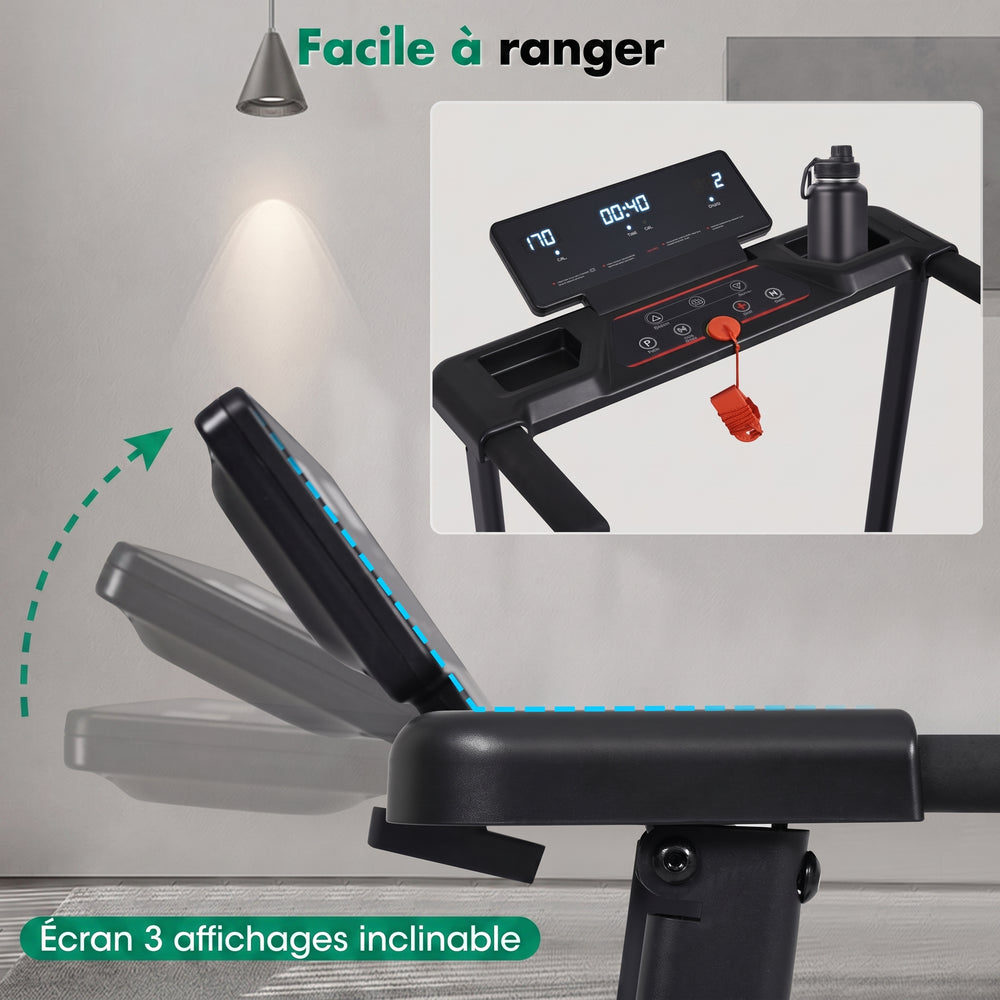 Tapis de course pliable StepDesk Run — inclinaison 8 %, 1 à 12 km/h