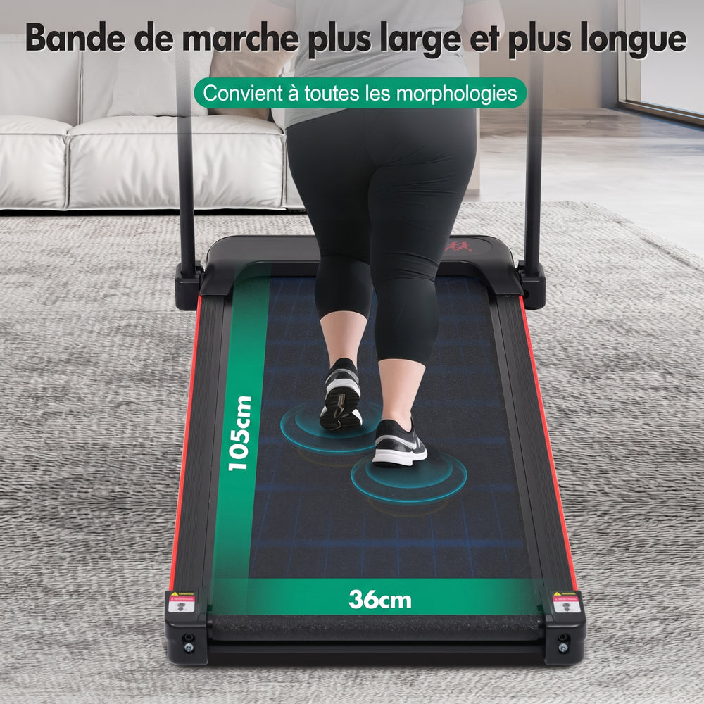 Tapis de course pliable StepDesk Run — inclinaison 8 %, 1 à 12 km/h